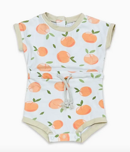 Peaches Tie Waist Baby Romper