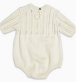 Cream Pointelle Knit Baby Romper
