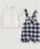 Navy Checked Gingham Baby 2 piece Set