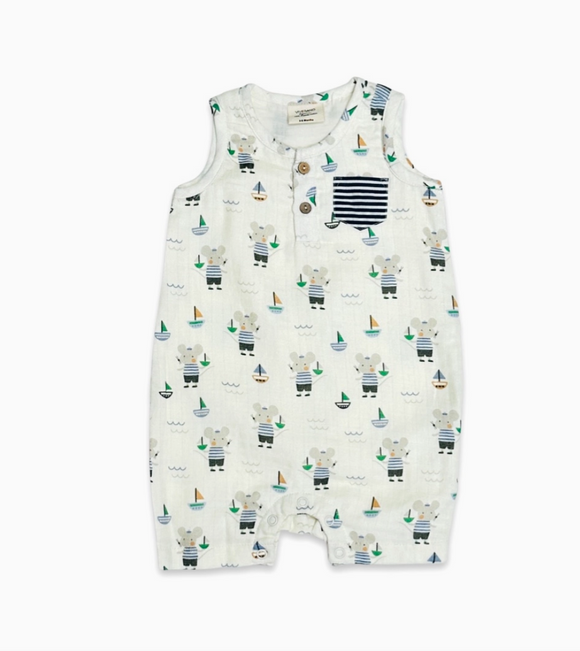 Mouse Sailor Henley Baby Onesie