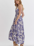 Blue & White Geometric Maxi