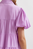 Purple Collared Tiered Dress