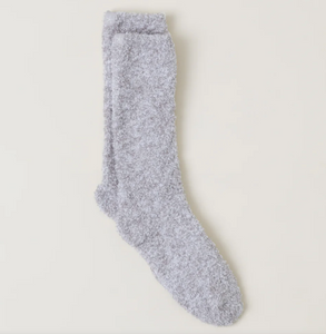 Oyster / White - CozyChic® Heathered Women's Socks S/M