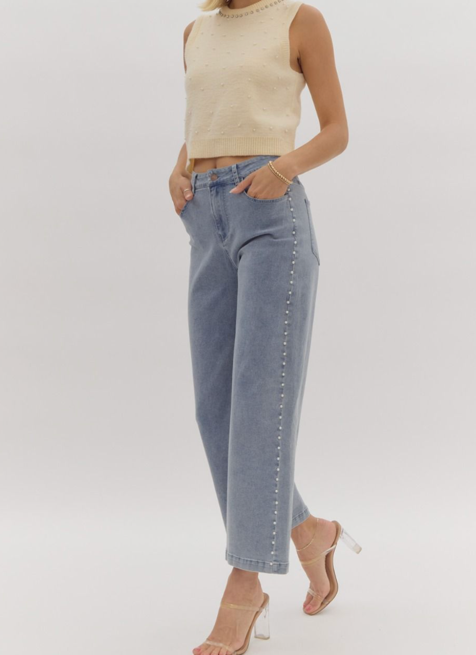 Pearl jeans for fashion women