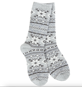 Fair Isle Grey Mini Cozy Crew Socks