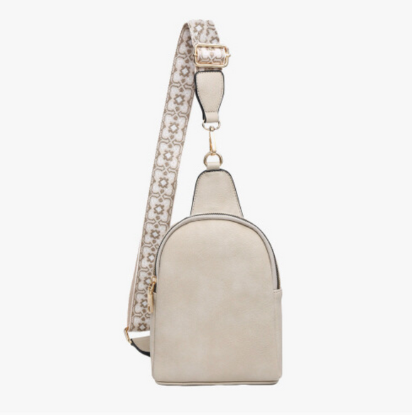 Ivory Patterned Strap Crossbody