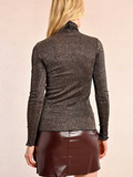 Brown Fitted Turtleneck