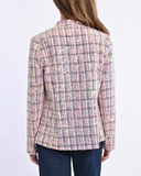 Pink Plaid Sequin Blazer