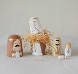 Wood Nativity Nesting Dolls