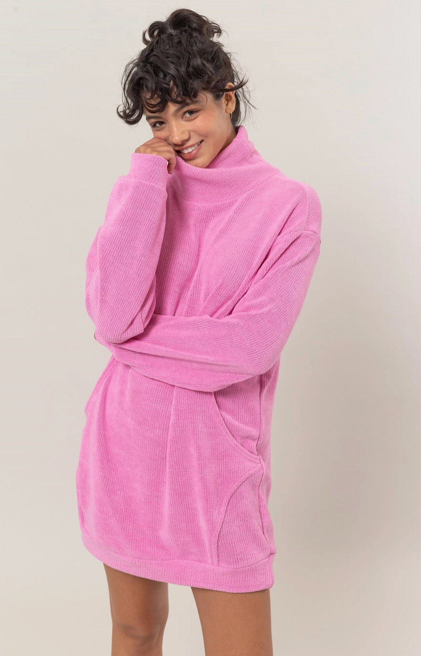 Bubblegum Pink Turtleneck Dress Fashion Cupcake Bubblegum Pink Turtleneck Dress Fashion Cupcake
