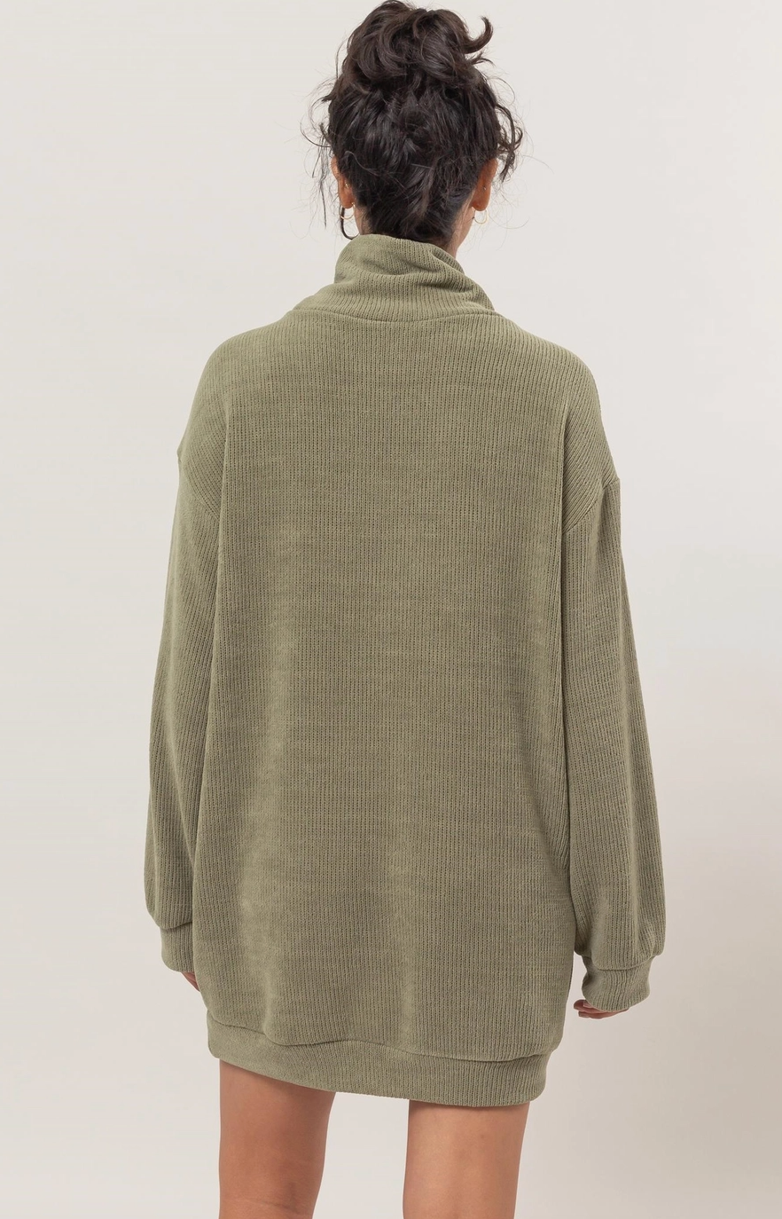 slim fit dress slacks Olive Green Turtleneck Sweater Dress – Fashion Cupcake
