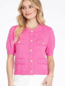 Pink with Gold Buttons Cardigan