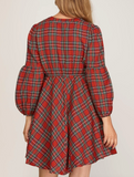 Red Tartan Plaid Dress