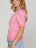 Bubblegum Pink Puff Sleeve Sweater