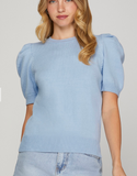 Baby Blue Puff Sleeve Sweater