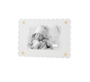 White Scalloped Acrylic Photo Frame