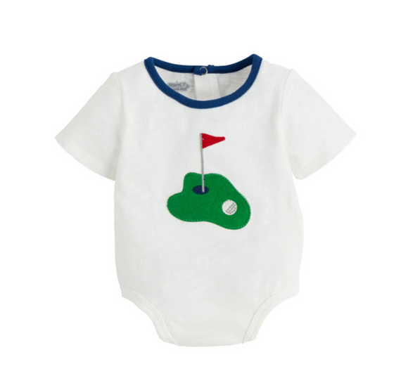 White Golf Baby Bodysuit