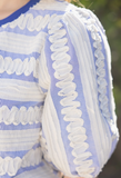 Blue & Ivory Contrast Detail Top