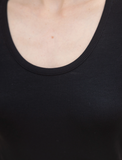 Black Ribbed Detail Flutter Sleeve Top