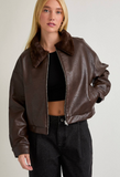 Cropped Vegan Leather Jacket