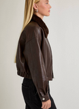 Cropped Vegan Leather Jacket