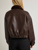 Cropped Vegan Leather Jacket