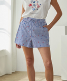 Blue Striped Star Shorts