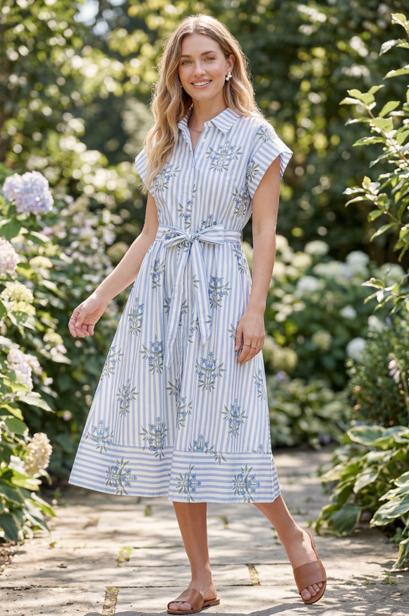 blue collared dress Boden Women's Aria Collared Jersey Dress in Blue