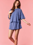 Slub Jersey Crop Top & Shorts Set of 2