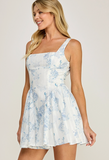 Blue Print Sleeveless Dress