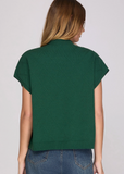 Hunter Green Mock Neck Sweater Top
