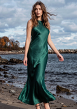 Emerald Back Cowl Maxi Dress