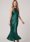 Emerald Back Cowl Maxi Dress
