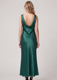 Emerald Back Cowl Maxi Dress