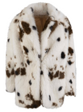 Noelia Cow Print Faux Fur Coat