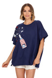 One Size - Navy 4th of July Sparkle Top