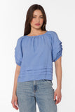 Tashia Periwinkle Puff Sleeve Top
