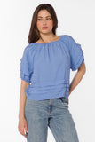 Tashia Periwinkle Puff Sleeve Top