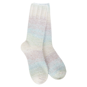 Blue Raspberry Weekend Ombre Feather Crew Socks