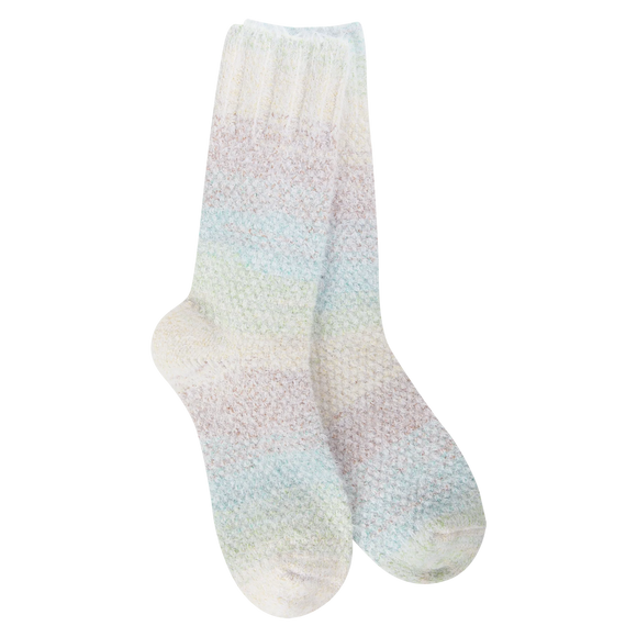 Blue Raspberry Weekend Ombre Feather Crew Socks