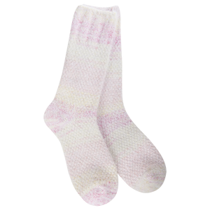 Pink Lemonade Weekend Ombre Feather Crew Socks