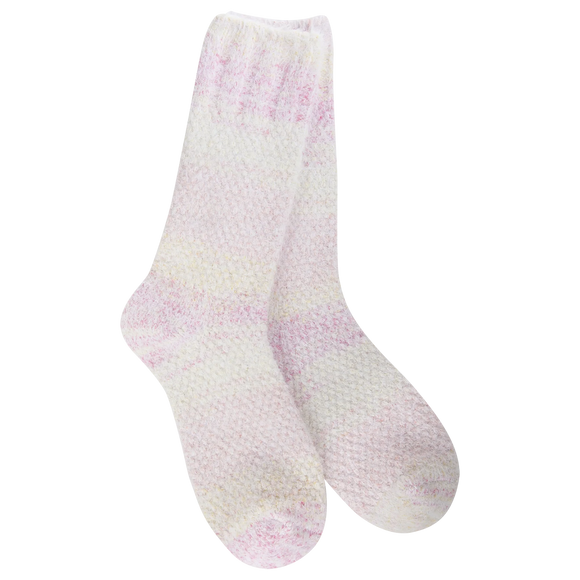 Pink Lemonade Weekend Ombre Feather Crew Socks