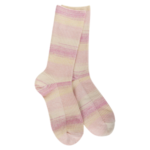 Pink Lemonade Weekend Rib Light Crew Socks