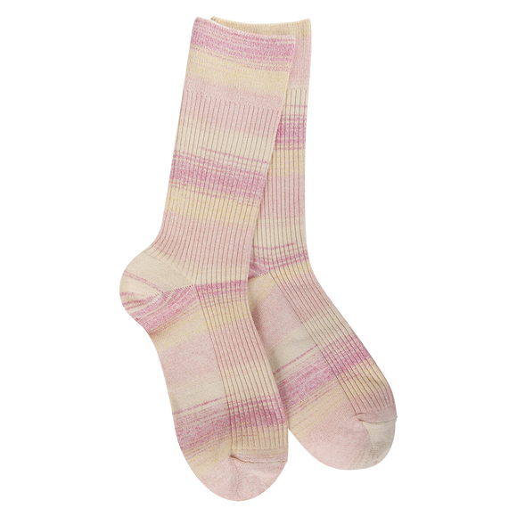 Pink Lemonade Weekend Rib Light Crew Socks