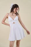 White Cut Out Geo Dress