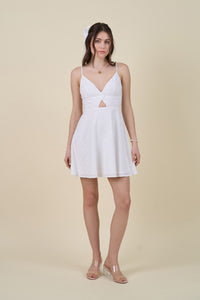 White Cut Out Geo Dress