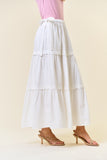 White Tie Side Maxi Skirt