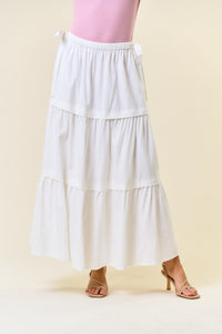 White Tie Side Maxi Skirt