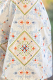 Baby Blue & Orange Pattern Top