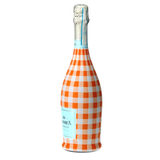 Orange & White Gingham Prosecco Bottle Wrap